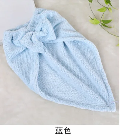 Light Blue Высокое качество быстрое высыхание волос бантик полотенце Мягкая Толстая Абсорбирующая шапочка для душа для Волос Кепка Новинка - Цвет: Light Blue