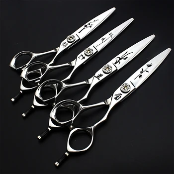

Pet grooming scissors stainless steel 440C hairdressing scissors willow shears fat cut 6 inch haircut thinning kit