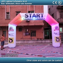 6mWx4mH 85 см диаметр трубки светящаяся надувная АРКА изменение цвета светодиодный светящаяся надувная АРКА с пользовательскими логотипами рекламная арка