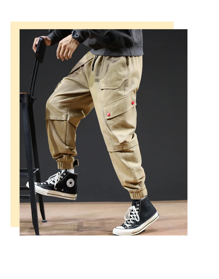 Streetwear Joggers Hip Hop Trousers Men Big Pocket Black Harem Pants Men Clothing Fashions Korean Style Jogger Pants Men