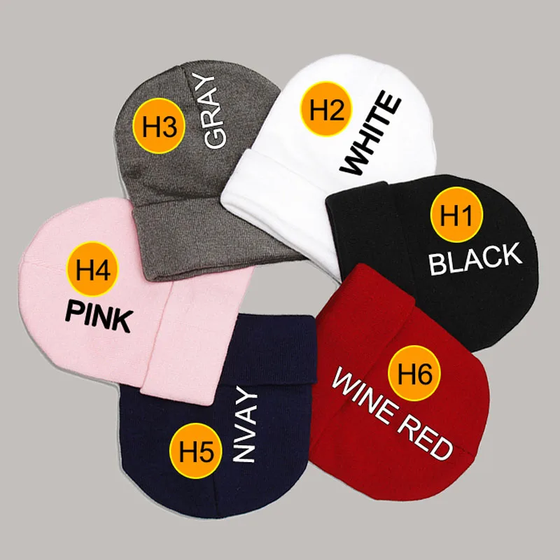 Beanie шляпа персонализированные стандартный российский вышивка LetterText логотип, название вязаная Skullie шапка, вязаная шапка-носок зима-осень Для женщин и Для мужчин шляпа