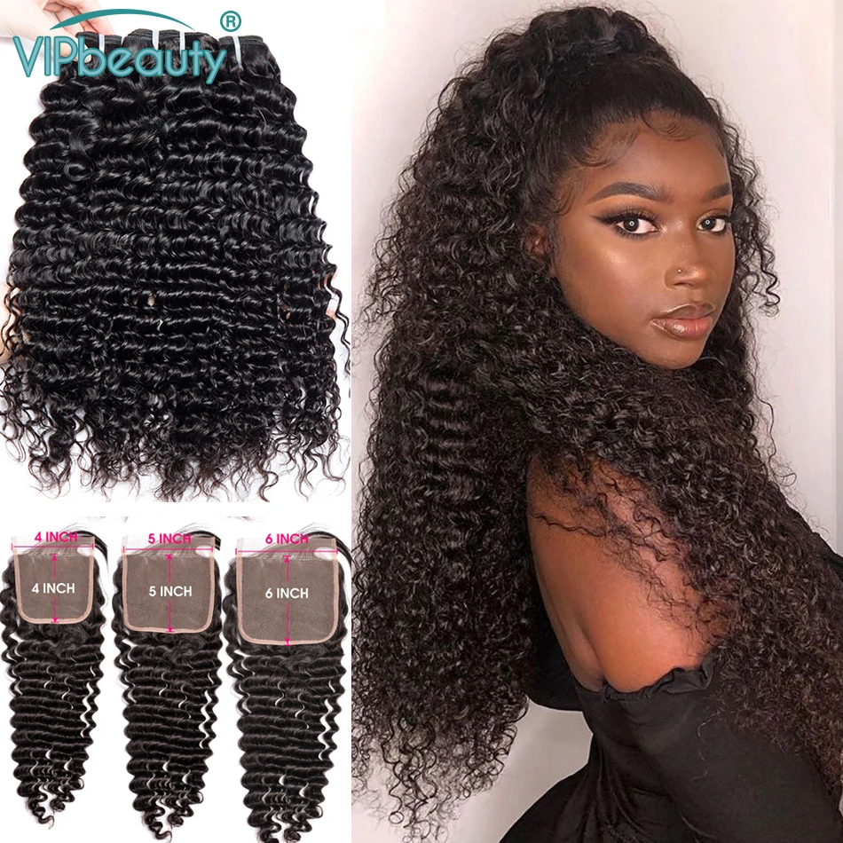 Deep Curly Bundles With Closure Peruvian Hair Weave Bundles Remy Hair 3 4 Bundles With 4x4 6x6 Lace Closure Human Hair Extension Bundles With Closure Bundles With Closure Curlybundles Curly Aliexpress