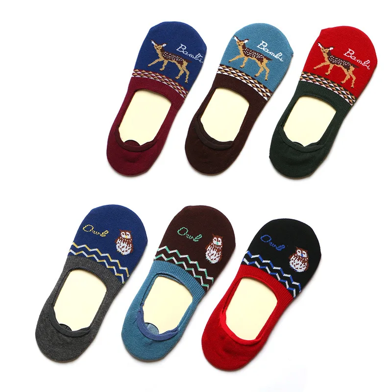 

10Pair Fashion Animal owl deer Pattern Socks Women Blue Sock