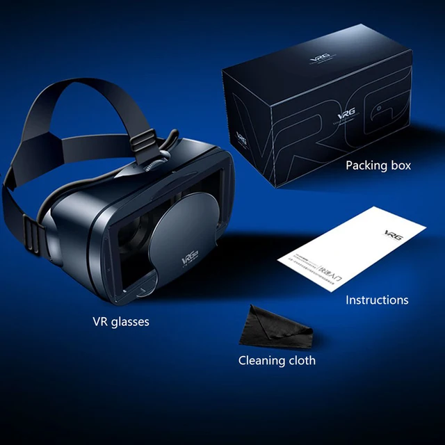 VRG Pro 3D VR Glasses Virtual Reality Full Screen Visual Wide-Angle VR Glasses For 5 to 7 inch Smartphone Eyeglasses Devices 6