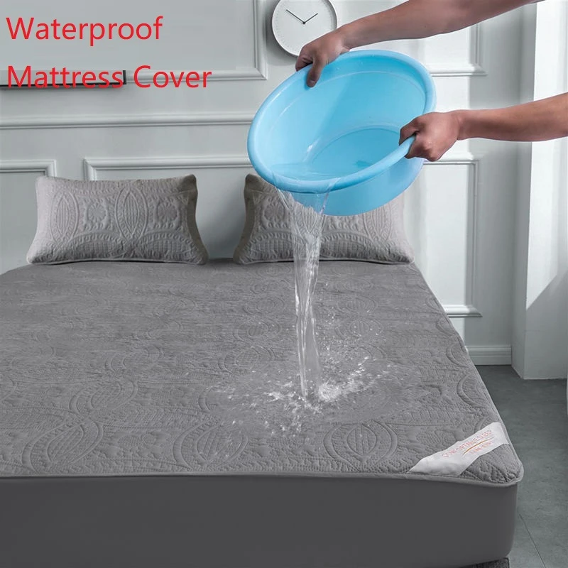 Funda Acolchada Super Impermeable para Colchón, Cobertor Cama Resistente al Agua, Transpirable, Tamaño Queen, No Incluye Funda de Almohada|Pinzas y fundas de colchones| - AliExpress