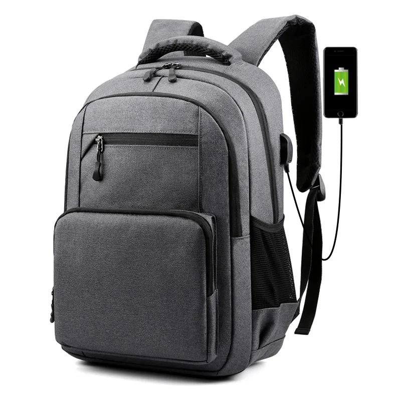 

Gray Backpack Men Laptop School Bags Boys Teen Oxford Back Pack Male Bagpack College Style Large Capacity Multifunction Back Bag