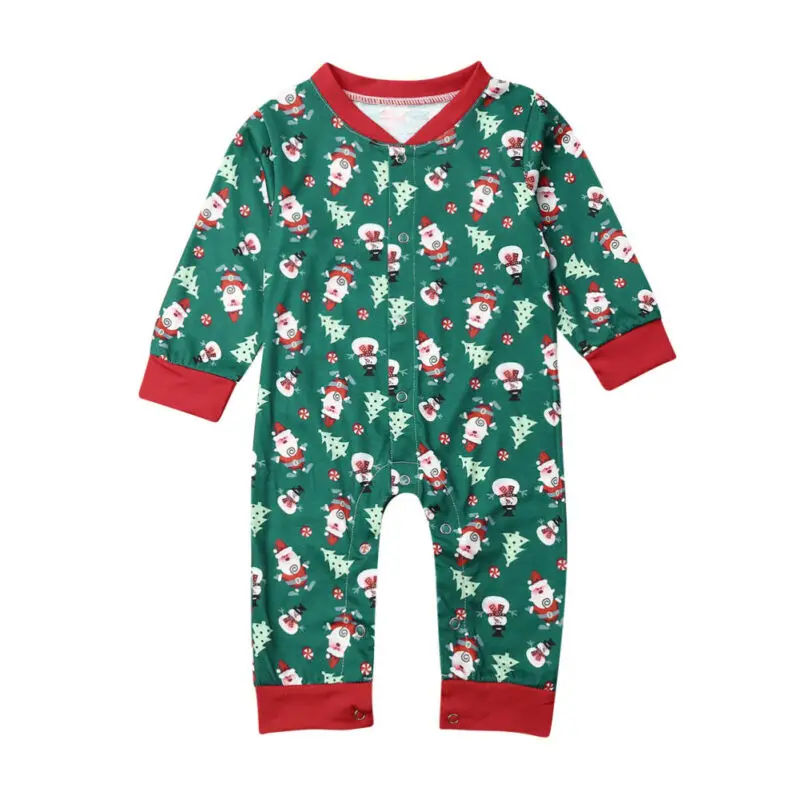 Комбинезон для девочек с надписью «My First Christmas»; одежда для маленьких девочек и мальчиков; комбинезон с длинными рукавами с изображением Санты; Размеры 0-24M