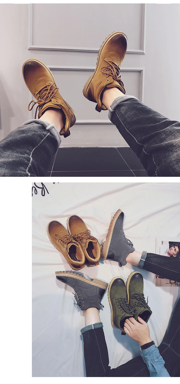 Winter Men Boots Classic Outdoor Ankle Boots Male Lace Up Anti-slip Booties Martin Shoes Vintage British Military Combat Boots