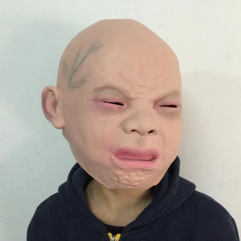 

Hotsale Halloween Christmas on The Streets Baby Crying Mask Angry Happy Baby Masks