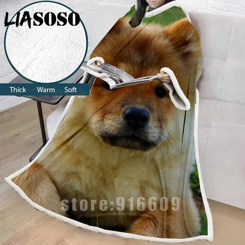 LIASOSO зимнее «ленивое» одеяло с 3D принтом в виде собаки, одеяло с рукавами, семейное одеяло, мягкое теплое одеяло, покрывало, одеяло, накидка