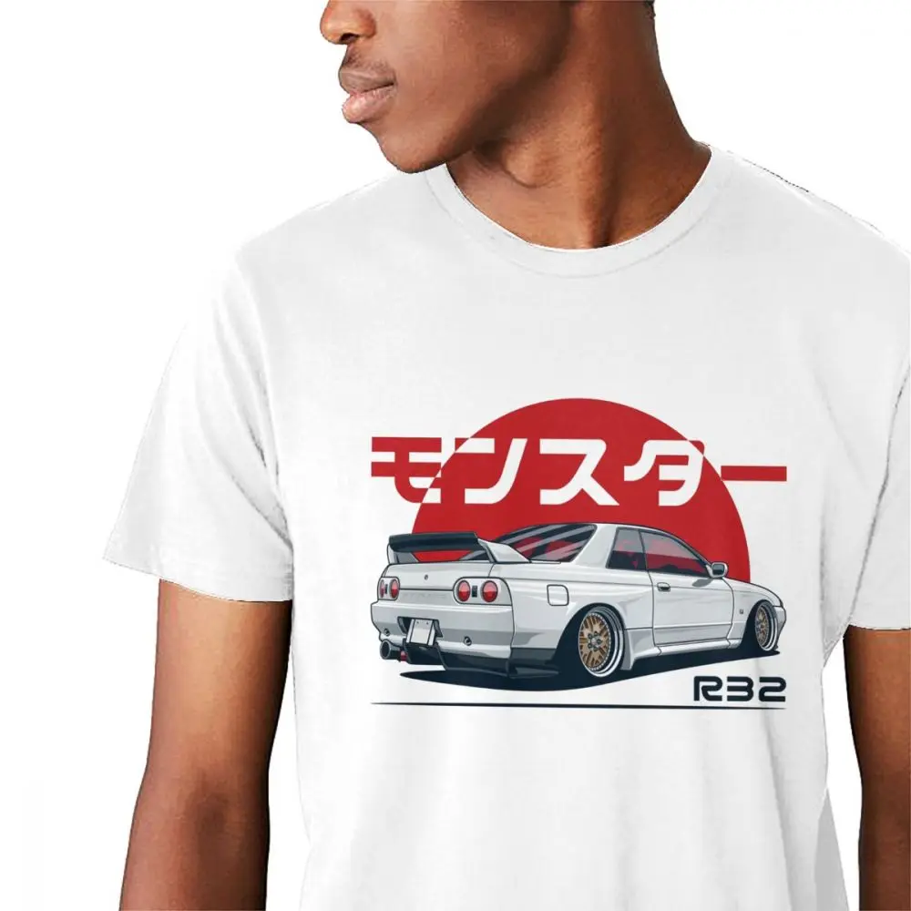 Япония автомобиля Skyline gt-r R32 футболка Для мужчин; стильная обувь для отдыха с классическим круглым вырезом Футболка Camiseta