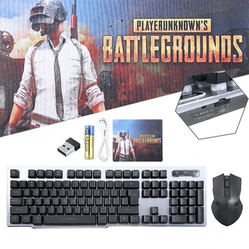 

2.4GHz Wireless Keyboard Alloy Panel for Desktop Mechanical Gaming Keyboard Mouse Combo Rechargeable Backlight Wireless Mouse