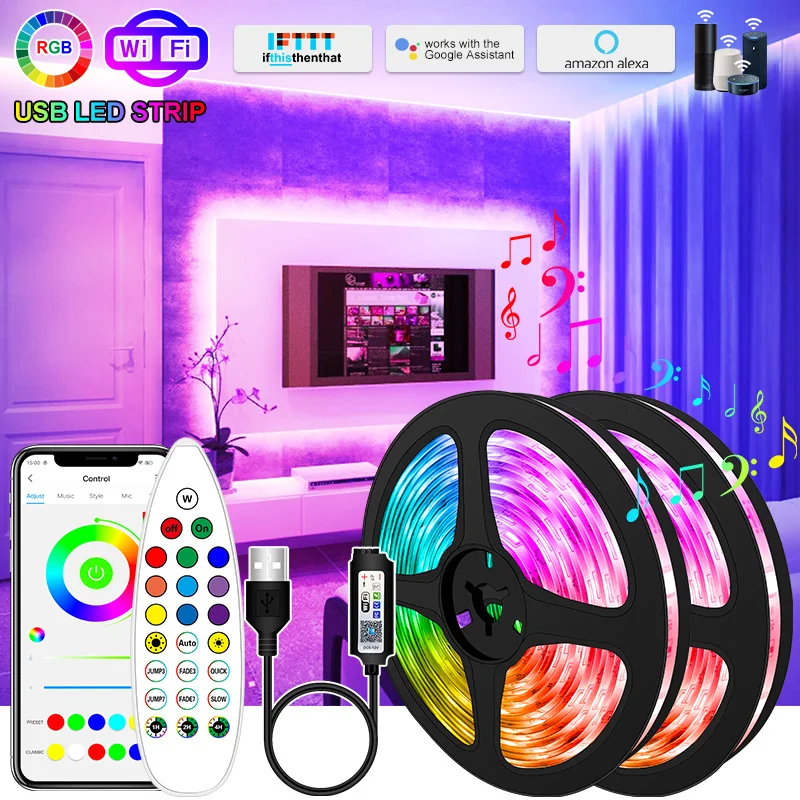 5V USB 5050 LED RGB Stripe Streifen Hintergrundbeleuchtung Bluetooth Control DE 5V USB 5050 LED RGB Stripe Streifen Hintergrundbeleuchtung Bluetooth Control DE