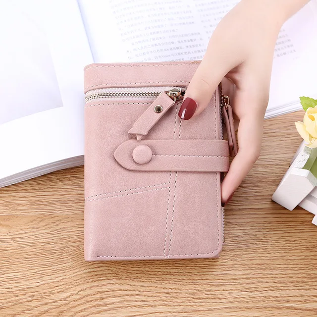 High Quality Women's Wallet Short Women Coin Purse Wallet Ladies Card Holder Small Hasp Money Bag Clutch Carteira кошелек B Pink