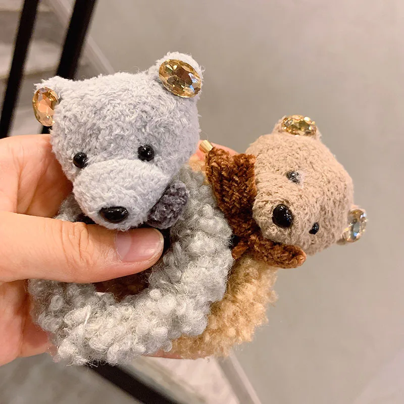 36 шт./лот DIY простой мульти плюшевый маленький медведь голова резинка эластичность кукла конский хвост резинки для волос инструмент для укладки аксессуар HA1668