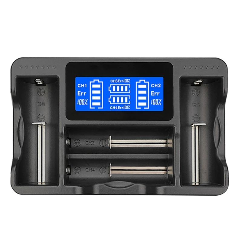 Зарядное устройство Smart Four Charger с ЖК-дисплеем для 26650/22650/18650/18490/18350/17670/17500/RCR [16340]/123 |