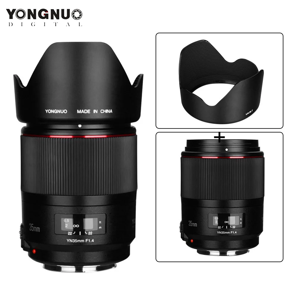 US $456.25 YONGNUO YN35mm F14 WideAngle Prime Lens Full Frame Lense For Canon DSLR Cameras 70D 80D 5D3 MARK II 5D2 5D4 600D 7D2 6D 5D
