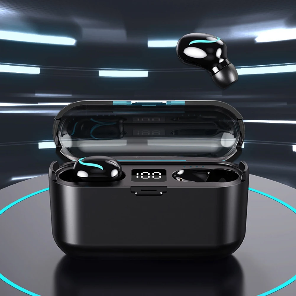 Wireless Headphones Bluetooth 5 0 Earphone TWS Mini In ear Sports Running Headset with Touch Control LED Power Display