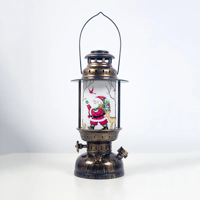 

1PC Christmas Wind Light Creative Iron Decoration Snowman Ornaments Wind Light Portable Table Lamp
