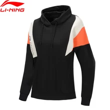 Li-Ning женская спортивная худи, Зимние флисовые теплые свободные спортивные свитера с подкладкой из 78% хлопка и 22% полиэстера AWDP438 WWW1064