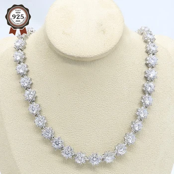 

Silver Color Necklace Jewelry for Women White Geen Semi-precious Free Gift Box
