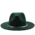 Black/green Wide Brim Simple Church Derby Top Hat Panama Solid Felt Fedoras Hat for Men Women artificial wool Blend Jazz Cap 1