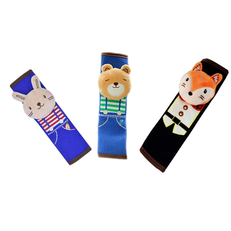

1Pcs Cute Cartoon Bear Rabbit Fox cotton Universal Safety Cover Seat Belt Shoulder Pads Protection Cover Interior Accessories