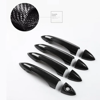

8pcs Carbon Fiber Car Door Handle Cover Shell Trim Sticker for Alfa Romeo Giulia Stelvio Automobile Exterior Handle Sticker Case