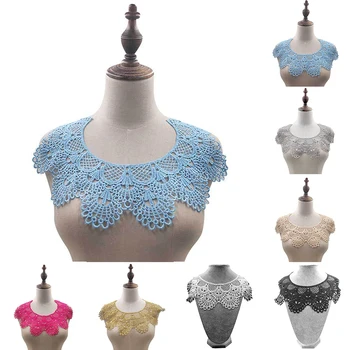 

10 Colors High Quality Lace Fabric Embroidered Applique Neckline White Black DIY Dresses Clothes For Sewing Supplies Accessories