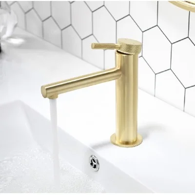 Brushed gold Смесители для ванной бассейна латунный Смеситель для раковины кран горячей и холодной бортике красный/матовый золотой Туалет водопроводный кран Новое поступление - Цвет: Brushed gold