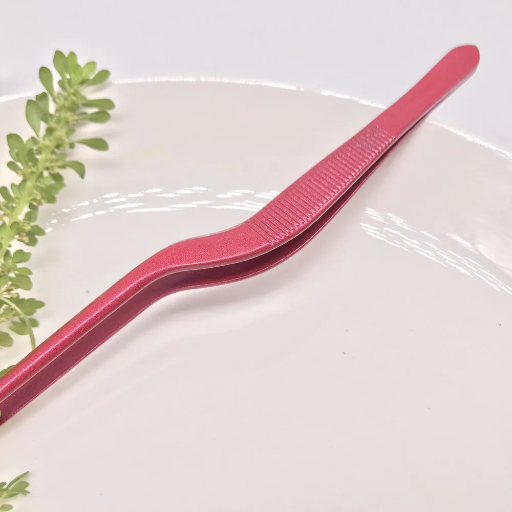 

Seafood Tools Kitchen Wobble Plate Tweezers Tongs Professional Chef Stainless Steel Chef Western food Blue Red