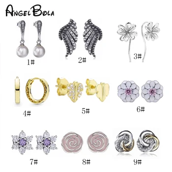 

Lucifer Wings Classic Crystal Flower 925 Sterling Silver Jewelry Non fading Luxury Earrings for Women, Valentine's gift