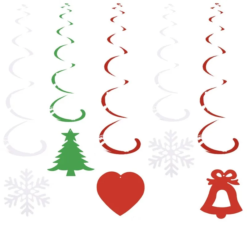 

Olevovo Christmas Decoration with White Snowflakes Christmas Spiral Ornament Bell Christmas Tree Decoration Sequins Confetti