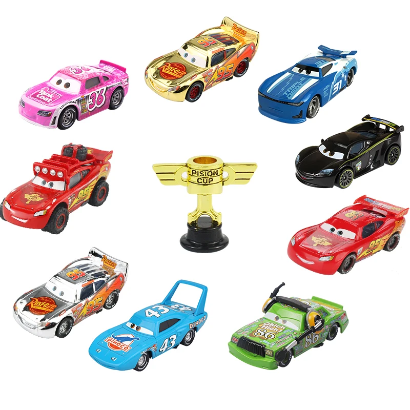 Disney Pixar voitures 2 3 foudre McQueen Piston tasse 1:55 modèle automobile voiture jouets nouvel an cadeau pour les enfants