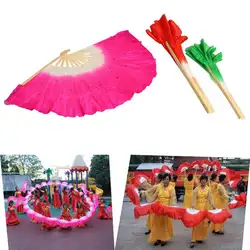 Красочная шелковая вуаль Народное искусство Китайский танец живота бамбуковая короткая веер