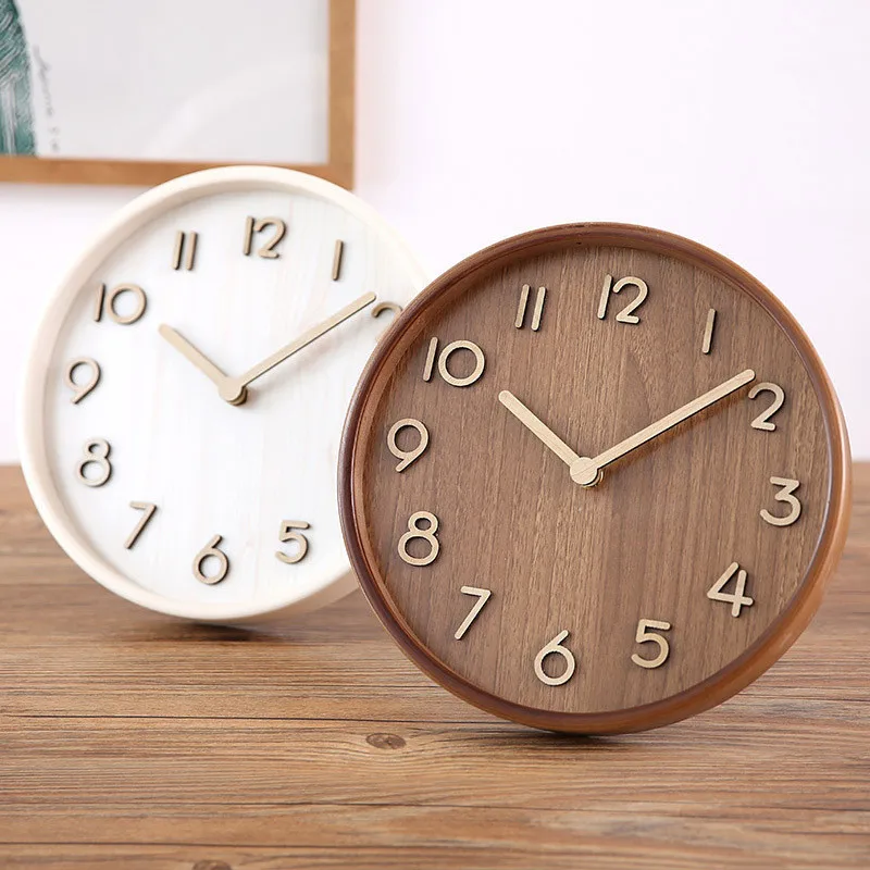 

Wood Simple Bedside Table Clock Living Room Creative Pendulum Wall Clock Large Household Office Desktop Table Clock Home Decor