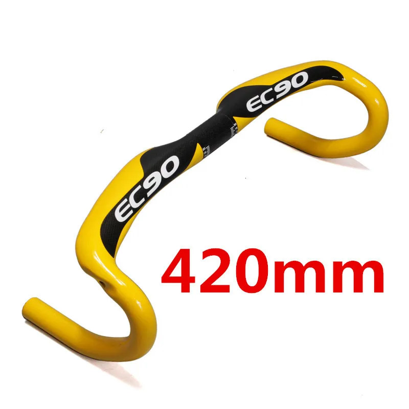 yellow 420mm Быстрый транспорт ec90 углерода едете на велосипеде Езда на велосипеде с 31,8*400/420/440 мм велосипедный вынос руля - Цвет: yellow 420mm