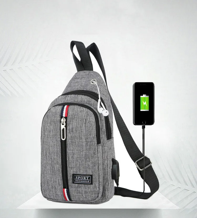 Мужские нейлоновые Наплечные сумки usb зарядка через плечо мужские противоугонные нагрудные сумки школьная Летняя короткая Курьерская сумка