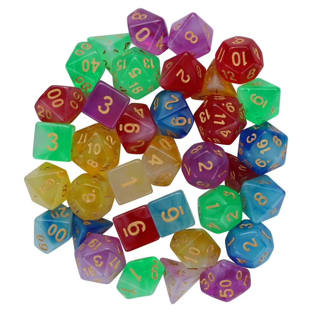 7Pcs dnd dice sets of transparent multifaceted tweezers TRPG game polyhedron D4-D20 multi-faceted acrylic dados de rpg 30A20 (9)