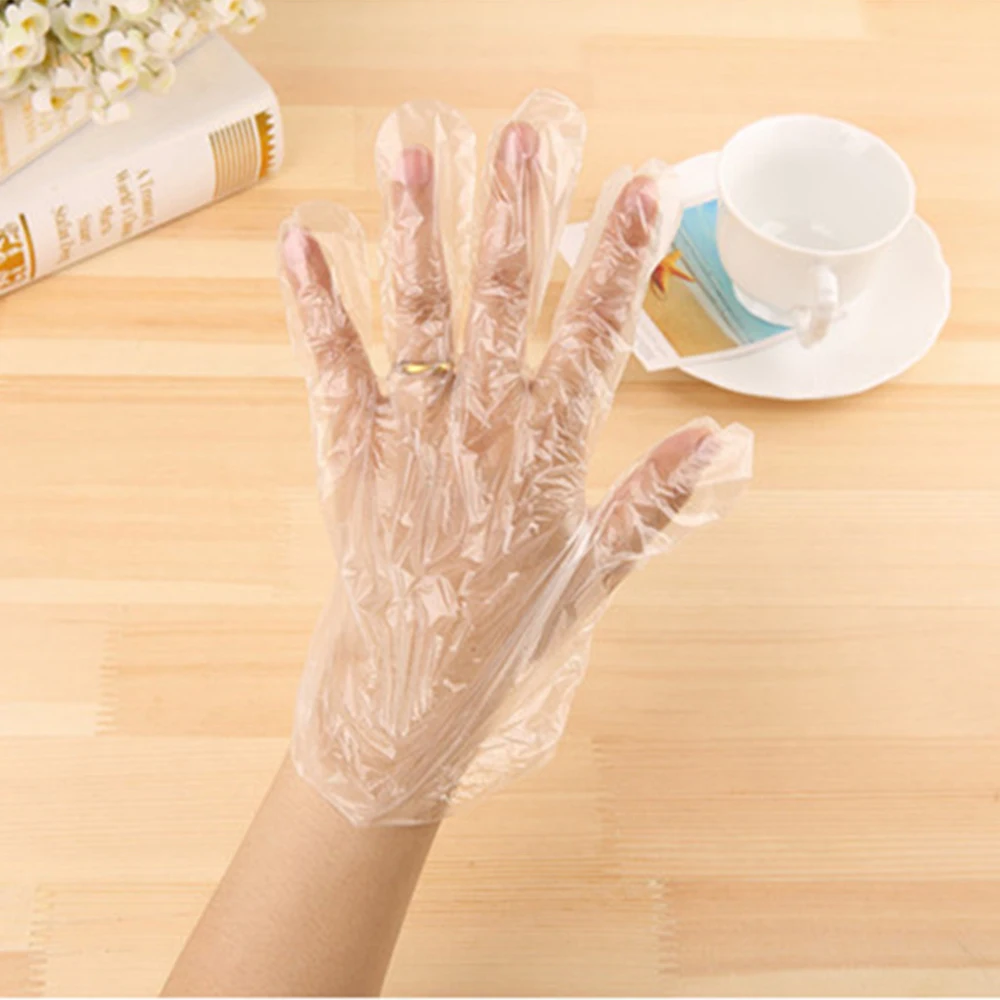 100 упаковок Пластиковые перчатки одноразовые перчатки пластиковые перчатки для мытья посуды одноразовые перчатки для красоты