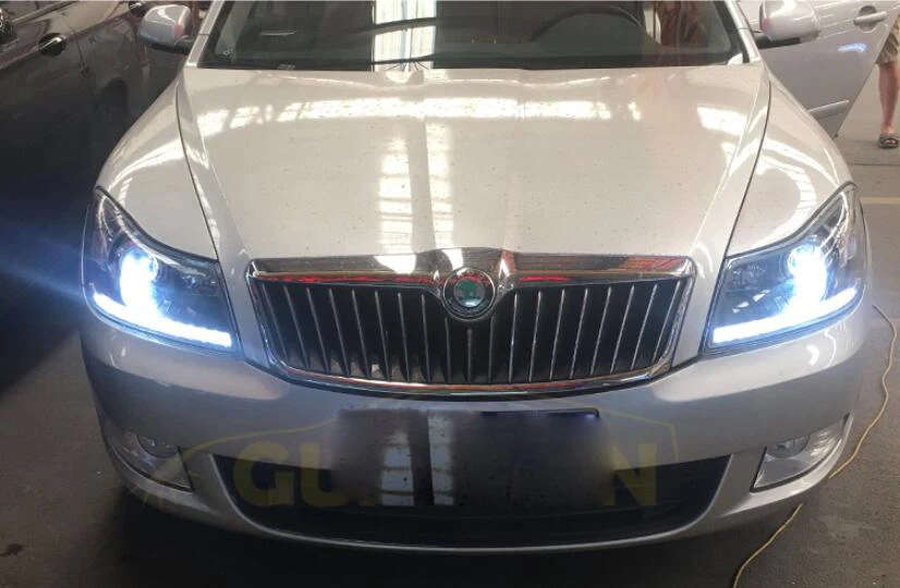 2009~ 2013 г. Автомобильный bupmer головной светильник для Skoda Octavia головной светильник автомобильные аксессуары светодиодный DRL HID ксеноновые противотуманные фары для Octavia