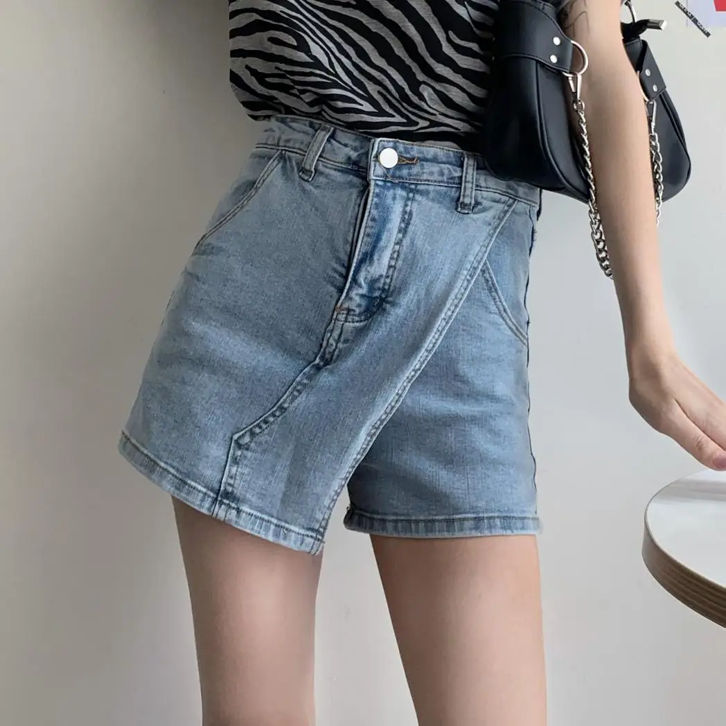 

Summer Chic Denim Short Pants A-line Female Casual High Waist Slim Women Skirt Shorts Fashion Ladies High Street Shorts vs294