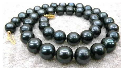 02140 10-11mm Black Tahitlan south sea Pearl Necklace