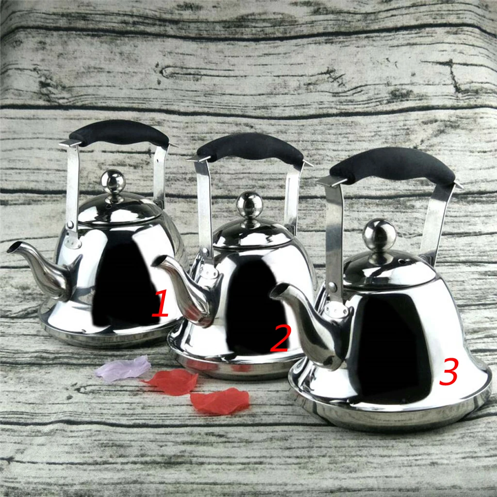 Stainless Steel Teakettle Boiled Water Pot Kitchen Restaurant Supply 1,2,3L for Home Hotel Camping Travel