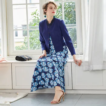 

Description of the Nine, Fall 2020) New European and American Fashion High Cold yu jie Wind Suit Shirt Skirt Piece Female