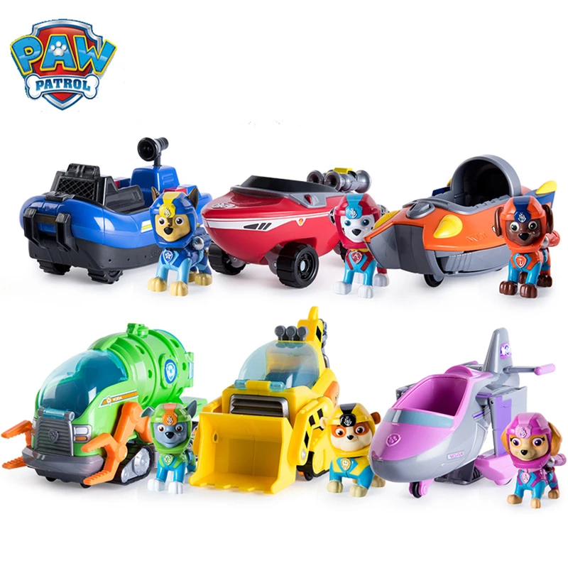 Kirurgi italiensk Virkelig Original Paw Patrol Sea Patrol Vehicle Toys Chase Zuma Marshall Puppy Dog  Patrol Car Action Figur Figures Children Birthday Gift| | - AliExpress