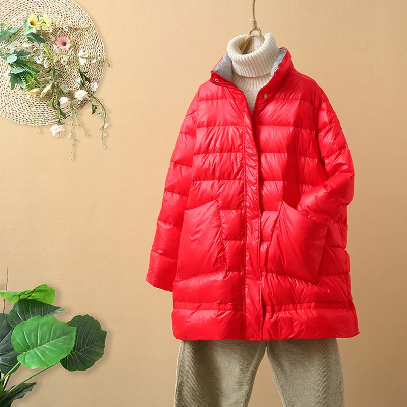 Kopen 2019 Winter Jas Vrouwen 90% Ultra Licht Witte Eend Donsjack Vrouwen Losse Jas Vrouwelijke Warme Korte Down Parka sneeuw Uitloper