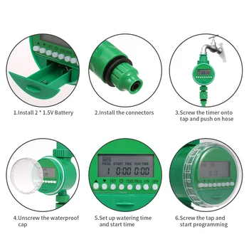 

Hot Water Timer Hose Faucet Timer Outlet Programmable 3/4" 1/2" Tap Automatic Wirless Water Gateway Garden Irrigation Watering T