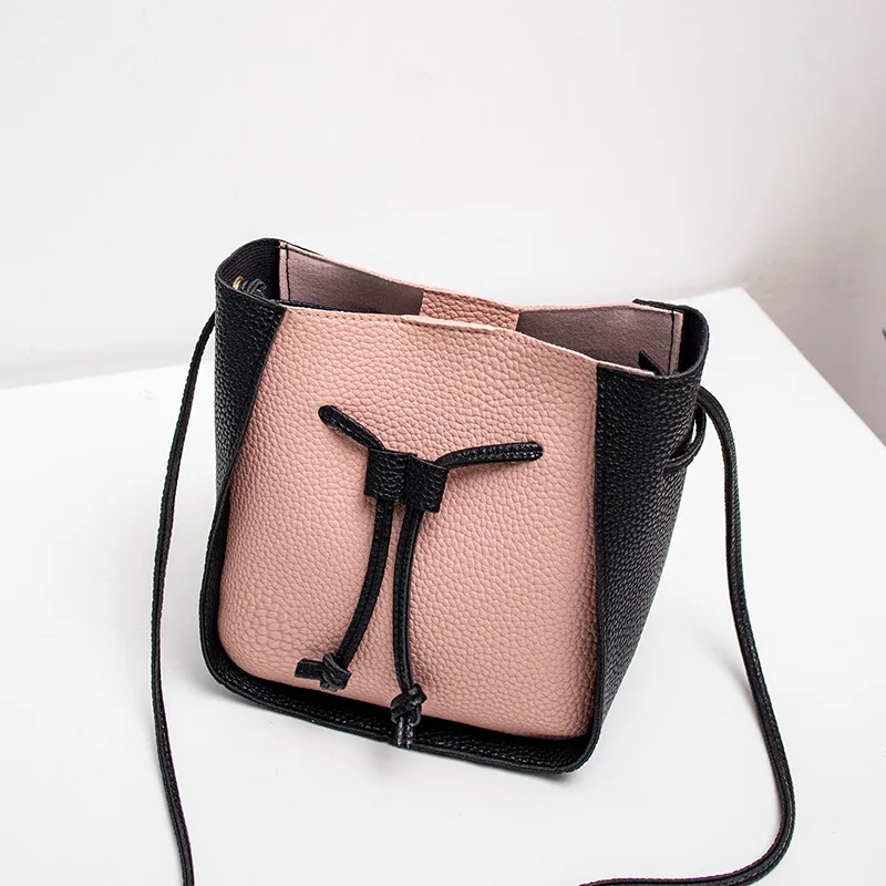 

Little Moxa Summer Bag Women's 2019 New Style Fashion Contrast Color Korean-style Versatile Car Suture Bucket One-Shoulder Handb