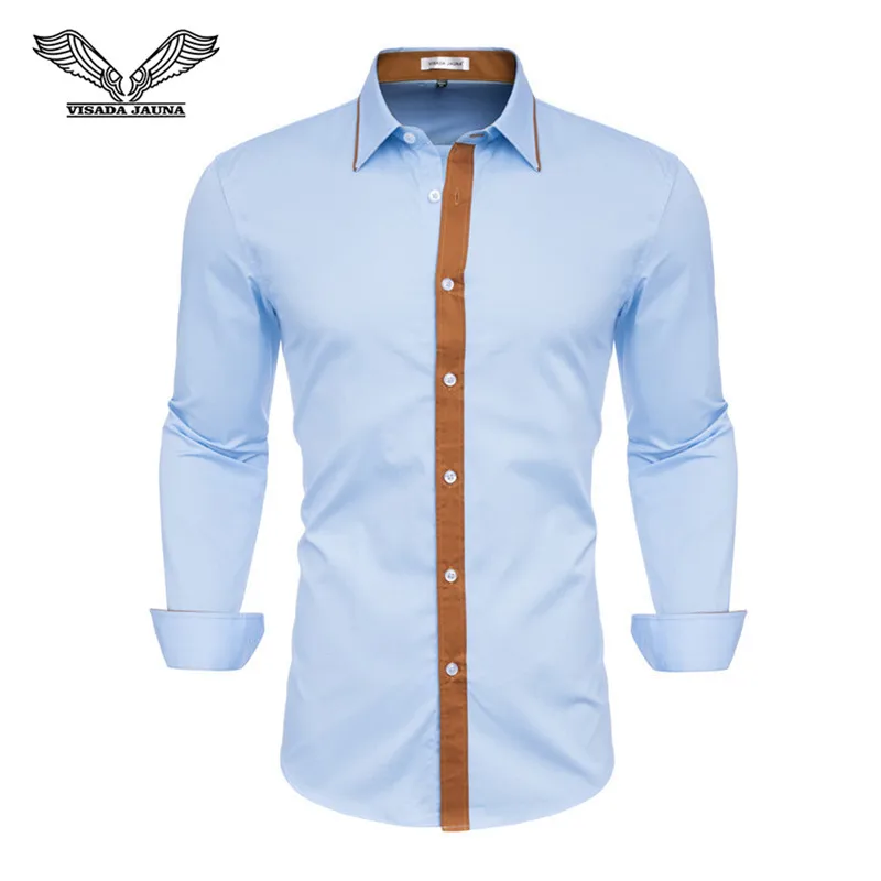 Fashion Men's Shirts Long Sleeve Slim Fit Men's Casual Shirts Formal Dress Shirts Men Clothes Turn-Down Collar N5045